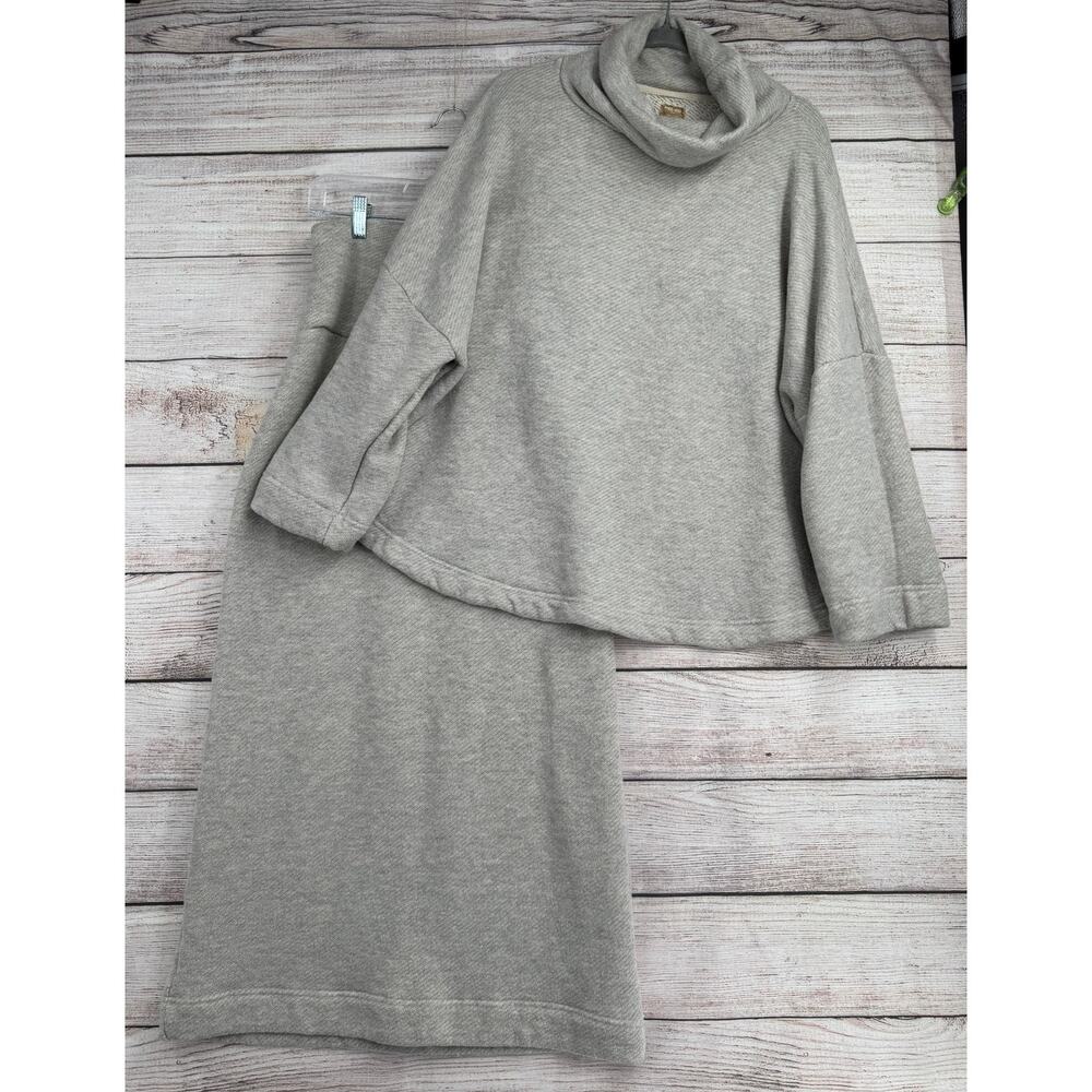 Free Est Mock neck Open Back French Terry Top and‎ Maxi Skirt Womens Small Gray